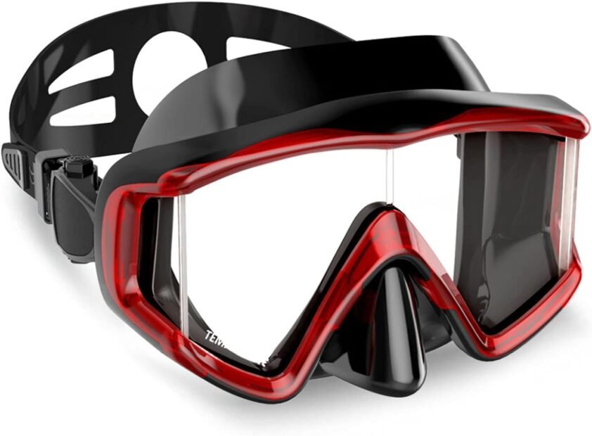 TEmkin Diving Mask Snorkeling Gear Kids Adult Snorkel Mask Dive Goggles Silicone Swim Glasses with Nose Cover for Scuba Freediving Spearfishing