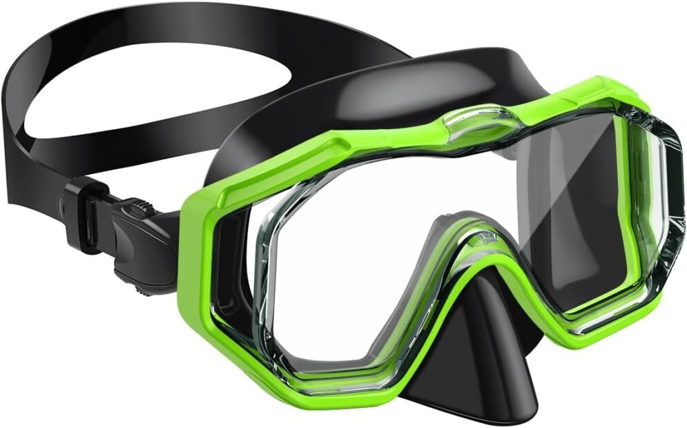 WSTOO Swim Goggles with Nose Cover,Latest HD 3-Window Wide Vision Lens Snorkel Mask Anti-Fog Anti-Leak for Adults and Youth Swimming Snorkeling Diving